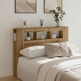 LED Headboard Artisan Oak 140x18.5x103.5 cm Engineered Wood - Front View