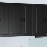 Wall Cabinet PORTO Black 80 x 31 x 100 cm Engineered Wood - Side View