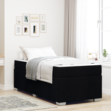 Bed Frame with Mattress Black 90 x 190 cm Fabric - Front View