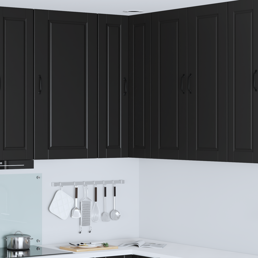 Wall Corner Cabinet PORTO Black 57 x 57 x 100 cm