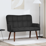 Two Seater Sofa Black 115 x 61 x 87 cm Velvet - Front View