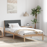 Bed frame Brown and dark grey 90 x 190 cm Solid pine wood - Side View
