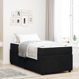 Bed Frame with Mattress Black 90 x 190 cm Fabric - Front View