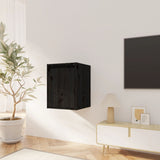 Wall Cabinets 2pcs Black 30x30x40 cm Solid Wood Pine - Side View