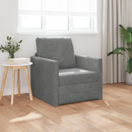 Sofa Bed Dark Grey 74 x 77 x 81 cm Velvet