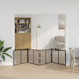 Dog Gate 4 pcs Black 100 x 60 cm Galvanised Steel - Front View