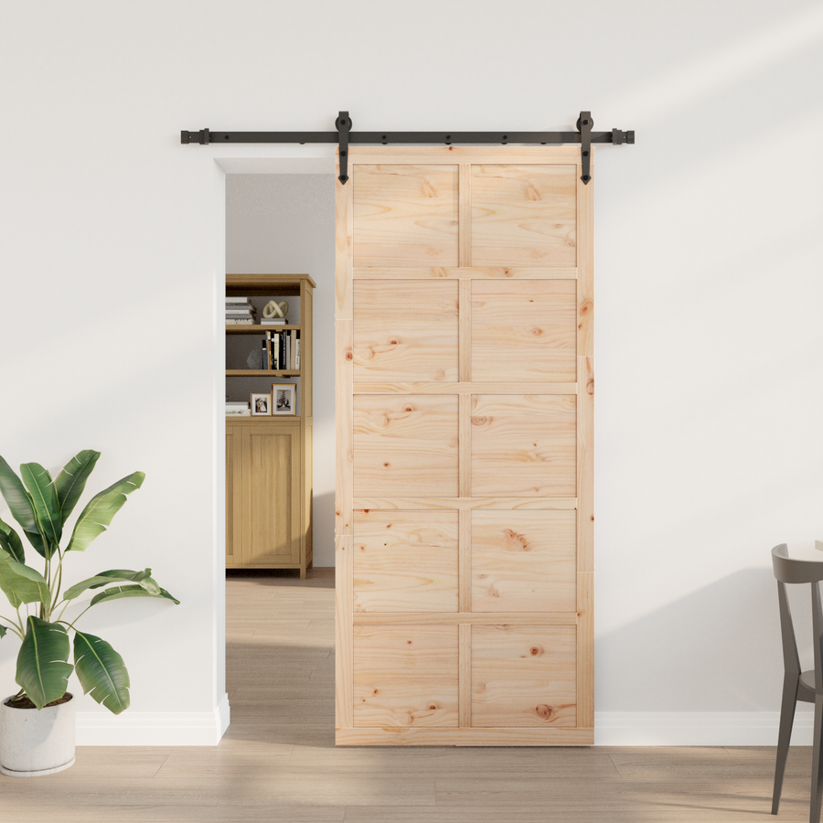Sliding Door 80 x 208 cm Solid Pine Wood Natural