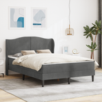 Bed Frame with Mattress Dark Grey 137 x 190 cm Velvet