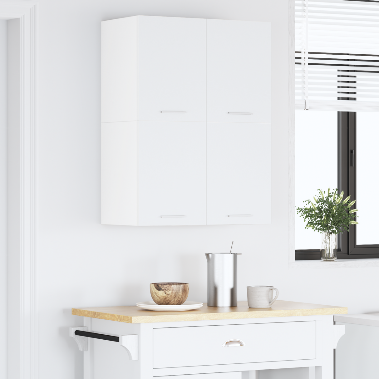 Hanging Cabinet 2 pcs White 60 x 31 x 40 cm Engineered Wood