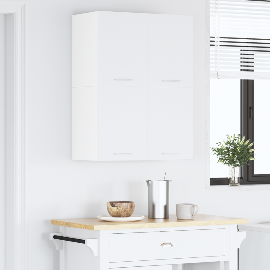 Hanging Cabinet 2 pcs White Engineered Wood