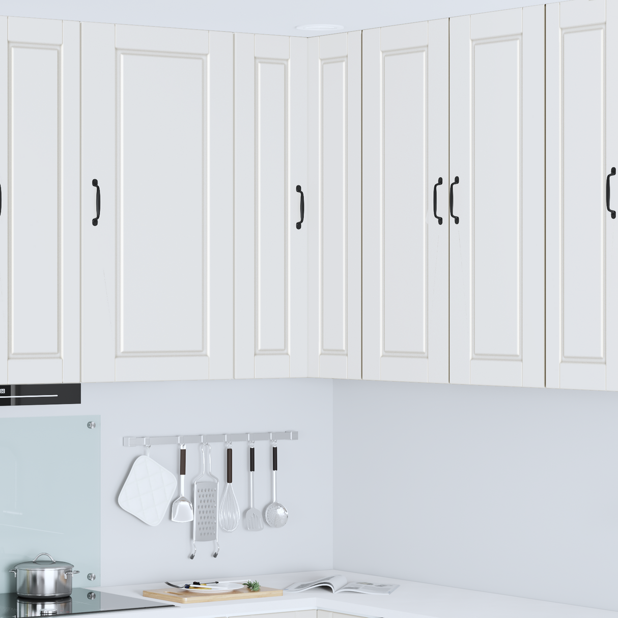 Wall Corner Cabinet PORTO White 57 x 57 x 100 cm