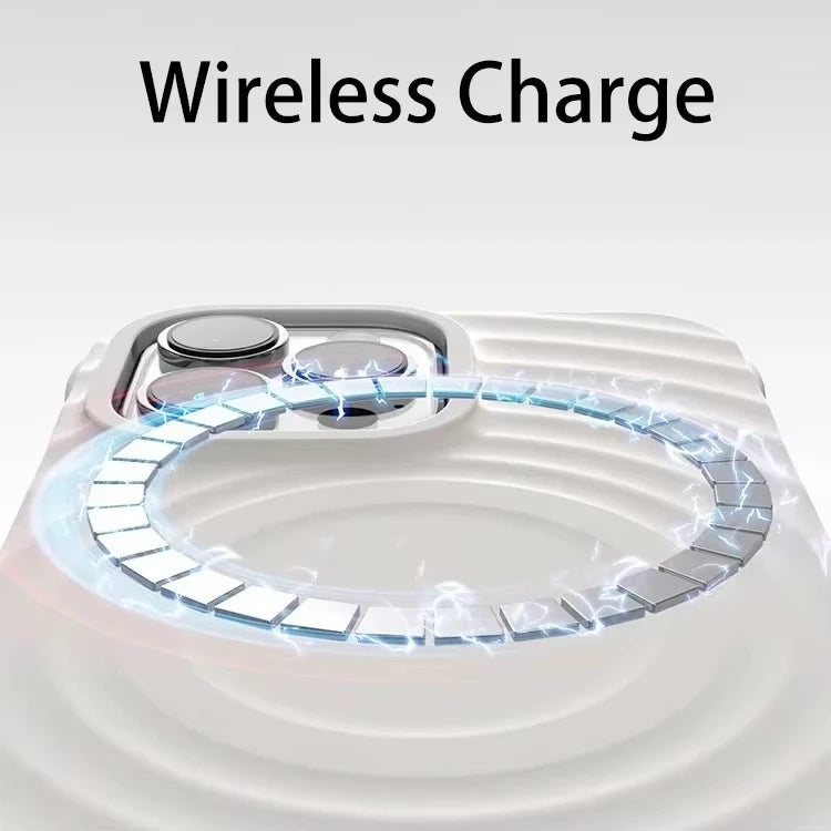 Water Ripple Liquid Silicone For Magsafe Wireless Charge Magnetic Case For iPhone 15 16 14 13 11 12 Pro Max Soft Shockproof Case