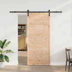 Sliding Door Natural 100 x 208 cm Solid Pine Wood