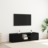 TV Cabinet Black Oak 140 x 38,5 x 36 cm Engineered Wood - Side View
