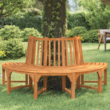 Half Round Tree Bench Ø208 cm Solid Wood Eucalyptus - Front View