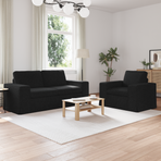 Sofa Set 2 pcs Black Fabric