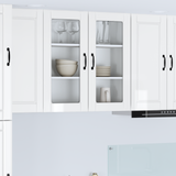 Wall Glass Cabinet PORTO High Gloss White 80 x 31 x 80 cm