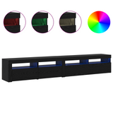 TV Cabinet 2 pcs Black Oak 240 x 35 x 40 cm Engineered Wood - Side View
