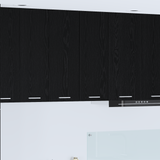 Hanging Cabinet 2 pcs Black Oak and White 30 x 31 x 80 cm - Side View