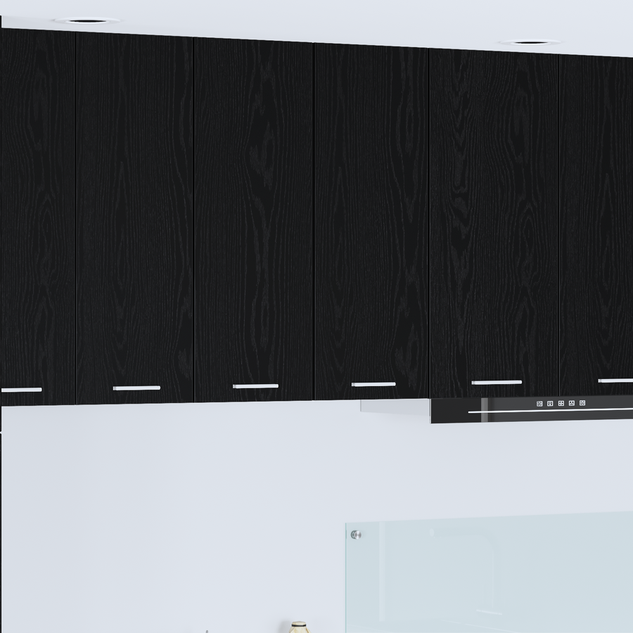 Hanging Cabinet 2 pcs Black Oak and White Engineered Wood