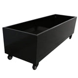 Black Metal Versatility Planter Medium with Wheels - Top-Down View
