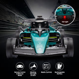Aston Martin Aramco F1 Licensed Electric Kids Ride On Race Car - 45-Degree Angle
