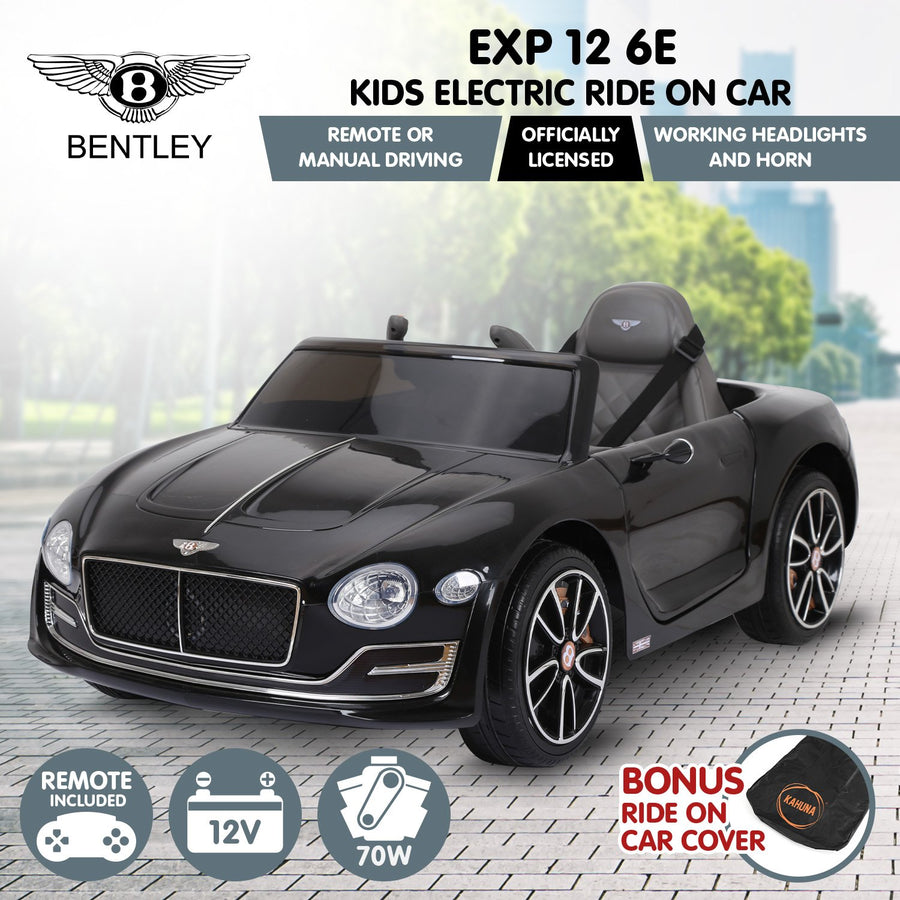 Bentley Exp 12 Licensed Speed 6E Electric Kids Ride On Car - Black