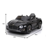 Bentley Exp 12 Licensed Speed 6E Electric Kids Ride On Car - Black - 45-Degree Angle