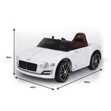 Bentley Exp 12 Speed 6E Licensed Kids Ride On Electric Car - White - Top-Down View