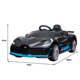 Licensed Bugatti Divo Kids Electric Ride On Car - Black - Side View