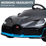 Licensed Bugatti Divo Kids Electric Ride On Car - Black - Rear View