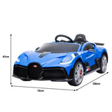 Licensed Bugatti Divo Kids Electric Ride On Car - Blue - Side View