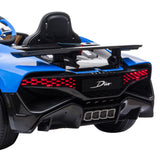 Licensed Bugatti Divo Kids Electric Ride On Car - Blue - Top-Down View