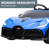 Licensed Bugatti Divo Kids Electric Ride On Car - Blue - Rear View