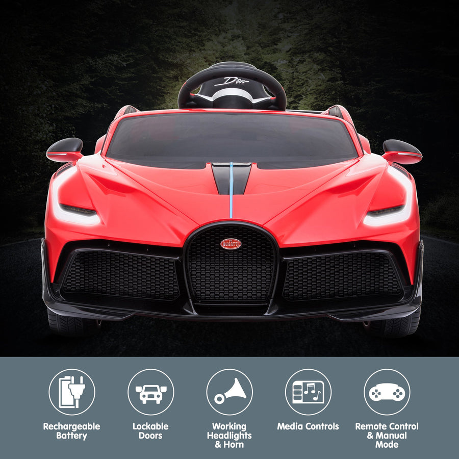 Licensed Bugatti Divo Electric Kids Ride-on Car - Red