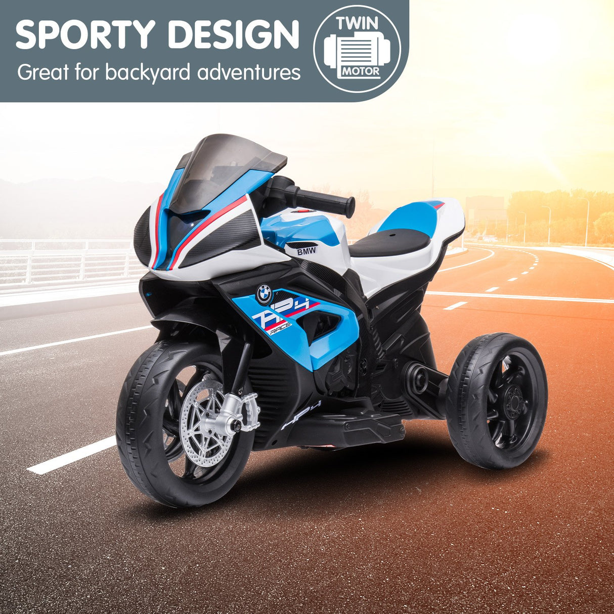 BMW HP4 Race Kids Toy Electric Ride On Motorcycle - Blue