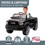 Dodge RAM Electric Ride On Car - Black - Close-Up Angle