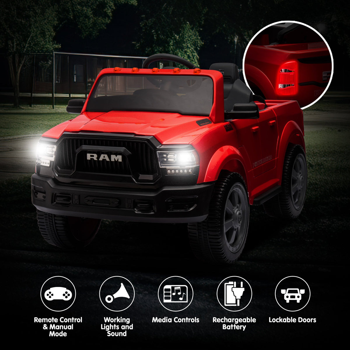 Dodge RAM Electric Ride On Car in Red