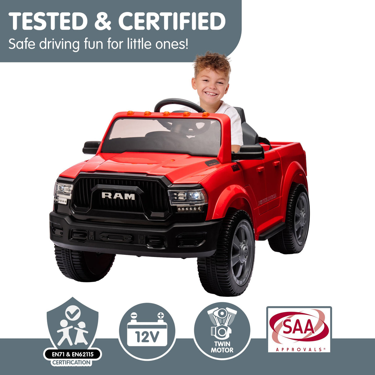 Dodge RAM Electric Ride On Car in Red
