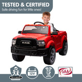 Dodge RAM Electric Ride On Car in Red - Low Angle