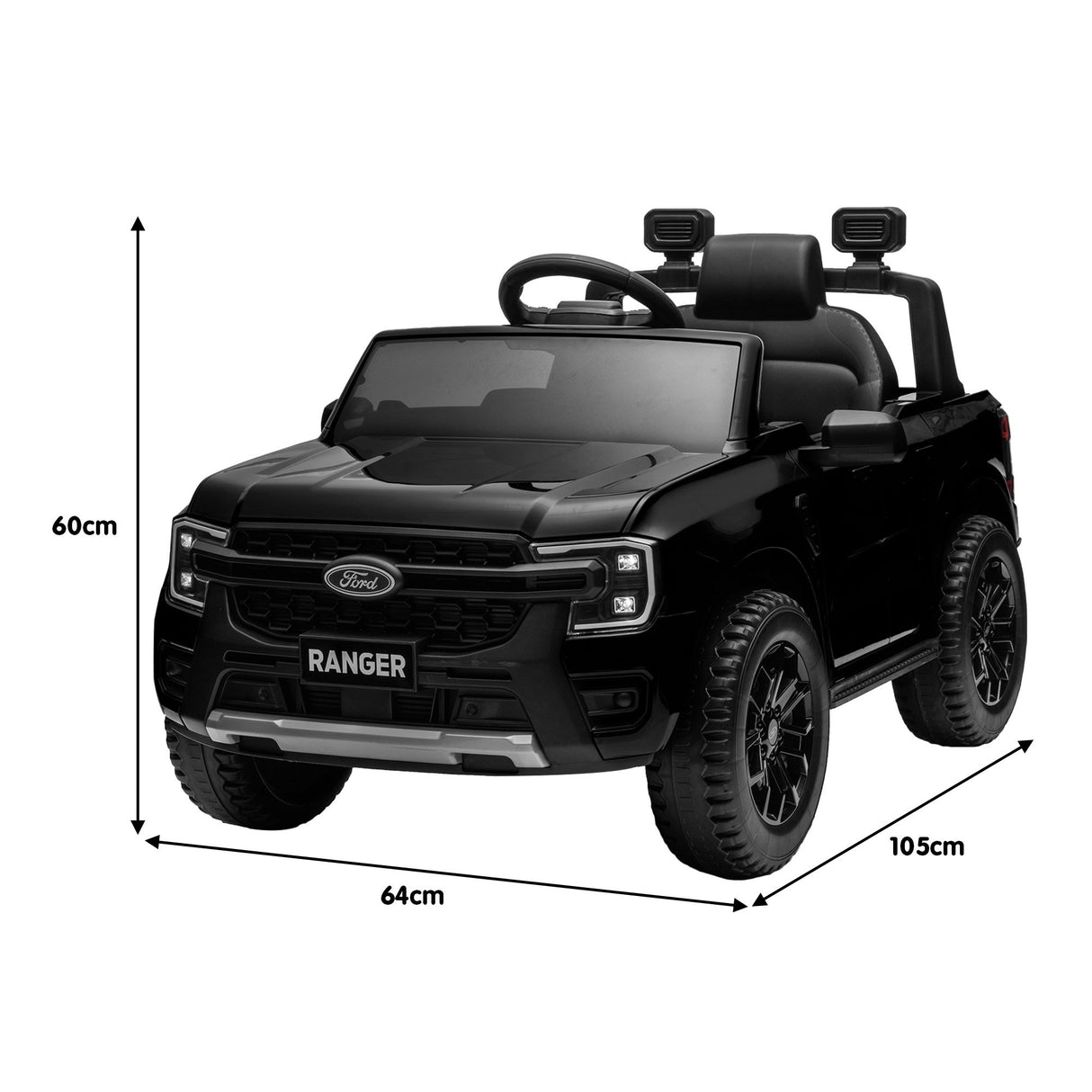 Ford Ranger Electric Kids Ride On Car - Black