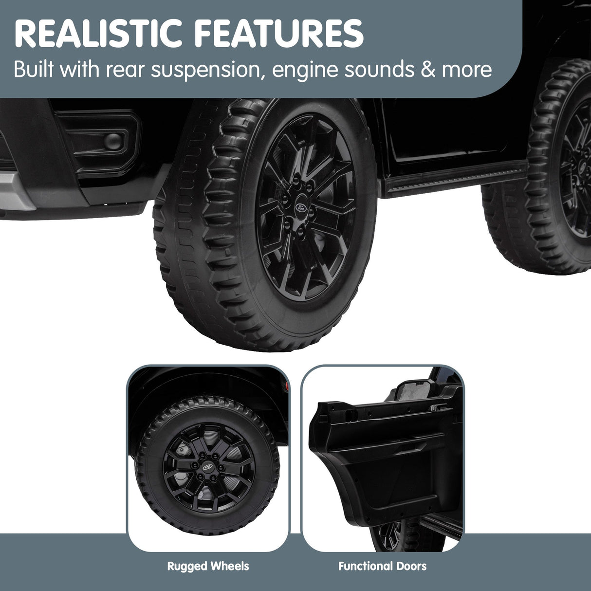 Ford Ranger Electric Kids Ride On Car - Black