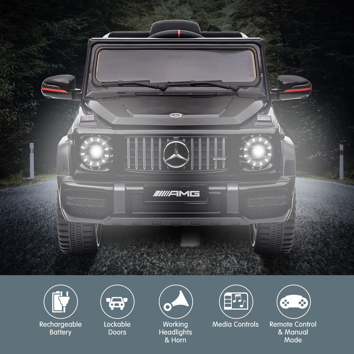 Mercedes Benz AMG G63 Licensed Kids Ride On Electric Car - Black