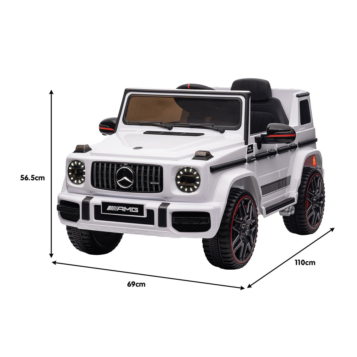 Mercedes Benz AMG G63 Licensed Kids Ride On Car Remote Control - White
