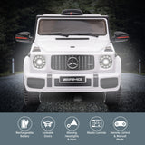 Mercedes Benz AMG G63 Licensed Kids Ride On Car Remote Control - White - 45-Degree Angle