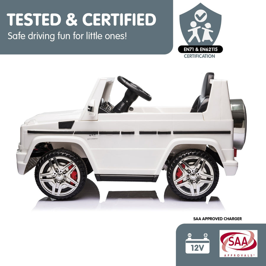 Mercedes Benz AMG G65 Licensed Kids Ride On Car Remote Control White