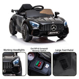 Mercedes Benz Licensed Kids Electric Ride On Car Remote Control Black - Top-Down View