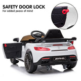 Mercedes Benz Licensed Kids Electric Ride On Car Remote Control White - Close-Up Angle