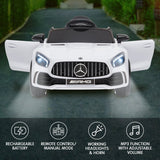 Mercedes Benz Licensed Kids Electric Ride On Car Remote Control White - Front View