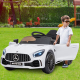Mercedes Benz Licensed Kids Electric Ride On Car Remote Control White - Low Angle